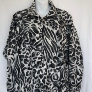Alfred Dunner Fleece  Jacket Animal Print
